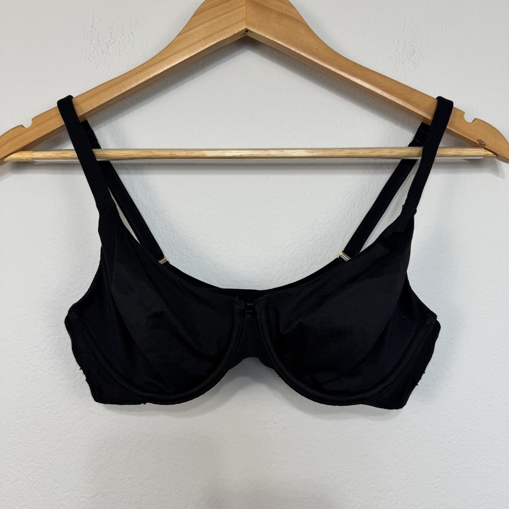Soma Embraceable Unlined Perfect Coverage Bra Womens 32C Black Lace‎ Underwire